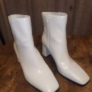 INC International Concepts White Ankle Boots